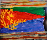 Eritrea: smalto su tela e legno cm.140x160