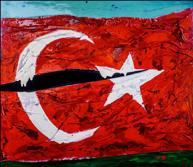 Turchia:smalto su tela e legno cm.140x160