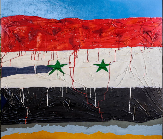 Siria:smalto su tela e legno cm. 140x160